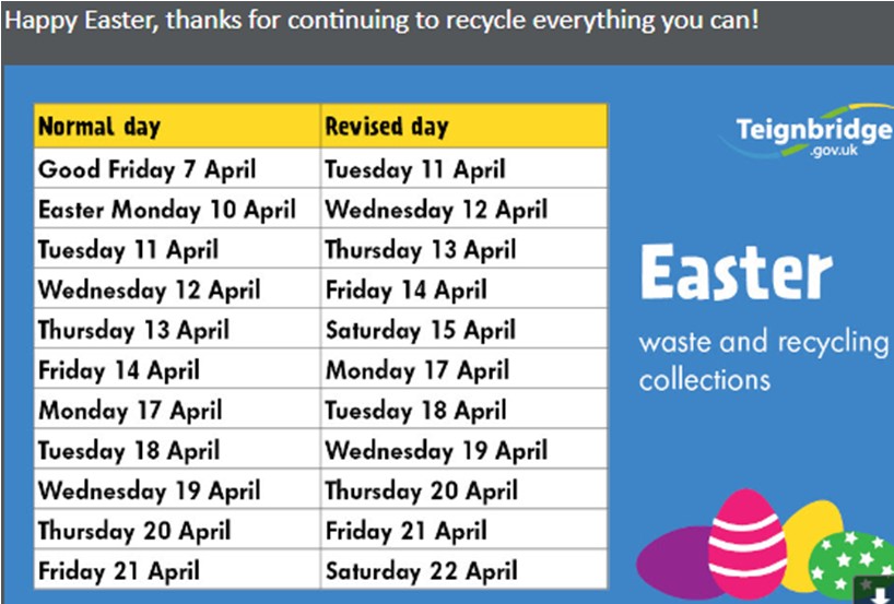 2022 Teignbridge Recycling Calendar